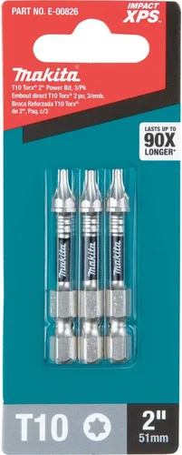 Vista 3 de Makita E-00826 Impact XPS™ T10 Torx 2" Broca de Potencia, 3/paquete