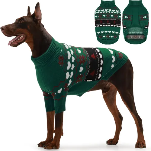 Vista 77 de IECOii Suéter de perro salchicha de cuello alto para perros pequeños, medianos y hembras, elástico y transpirable, abrigo de punto cálido, para Negro