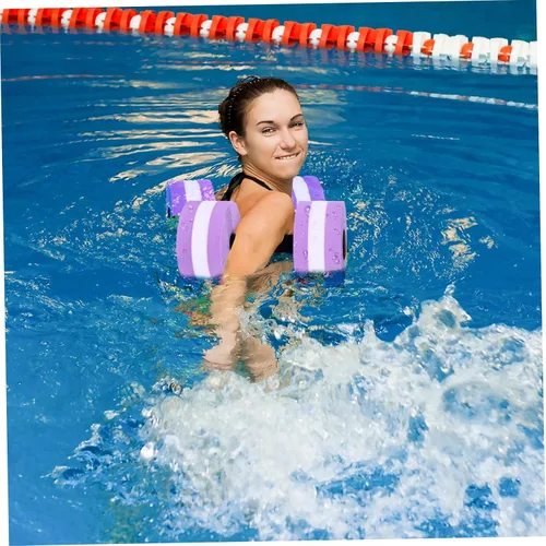 Vista 4 de BESPORTBLE 2 mancuernas acuáticas, mancuernas de agua para ejercicio y piscina, mancuernas de EVA flotantes para niños y adultos, natación