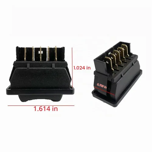 Vista 2 de Interruptor de ventana universal de 5 pines para coche, control de elevación ARRIBA/ABAJO, interruptor basculante momentáneo para deslizamiento