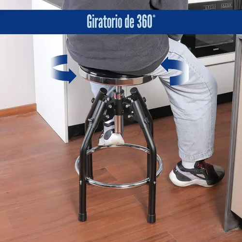 Vista 6 de WORKPRO Taburete de Taller Hidráulico Ajustable de Servicio Pesado, Taburete de Bar para Garaje, 29 a 33.86 pulgadas, Capacidad de 330 Libras, Negro