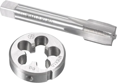 Vista 19 de uxcell M13 x 0.039 in Juego de llaves métricas y troqueles, rosca de máquina con troquel de roscado redondo, kit de grifo y troquelado