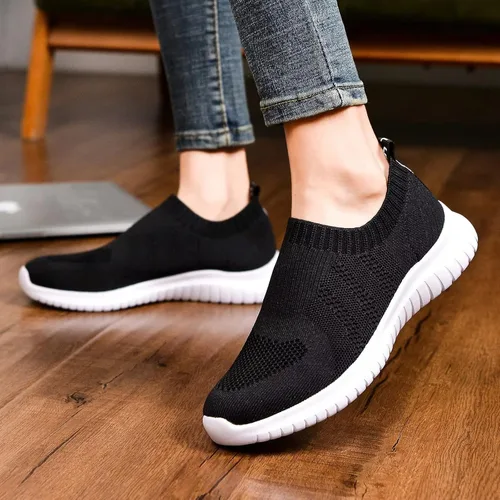 Vista 3 de Konhill - Zapato deportivo para caminar, ligero, deportivo, informal, para gimnasio, sin cordones, para mujer