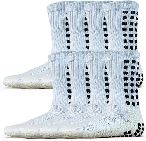 Vista 8 de Anti Slip Soccer Grip Socks, 117 Silicone Dots Non Skid Football Socks 2 negro+2 blancos.
