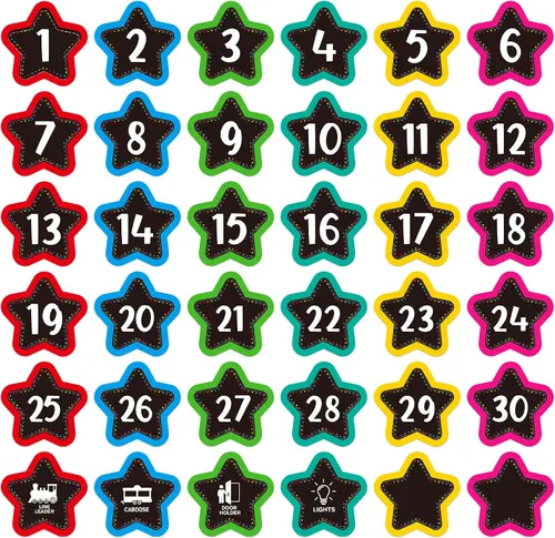 Vista 9 de PETCEE 36 calcomanías de confeti para el suelo del aula, 36 unidades, calcomanías de números de confeti para aula, jardín de infantes, preescolar