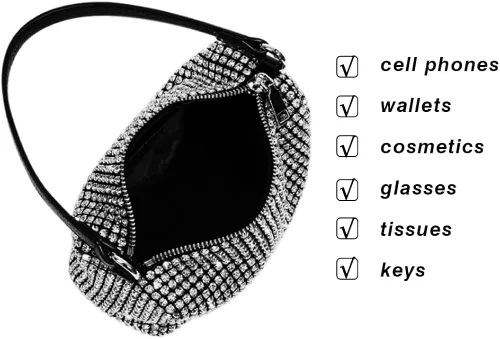 Vista 5 de JBB Rhinestone Clutch Purses For Women Glitter Purse Bling Evening Handbags Chain Strap Mini Party Bag Small