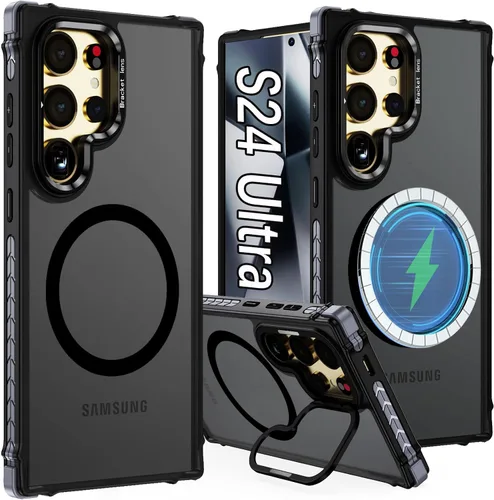 Vista 23 de para Galaxy S24 Plus Funda Magnética, Funda Resistente y Rugosa con Protección contra Caídas [Compatible con Carga Inalámbrica Rápida] Funda