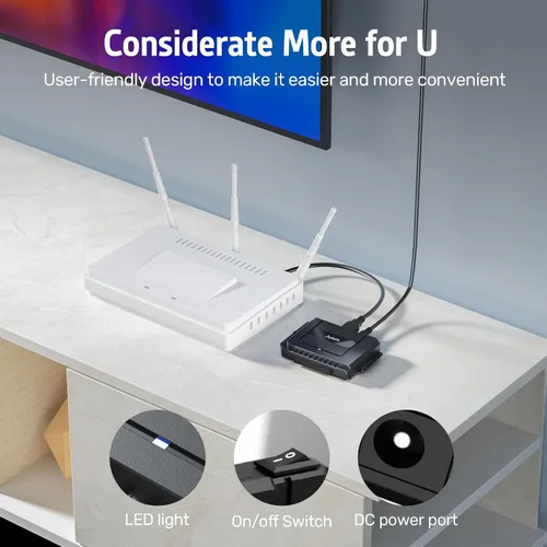 Vista 9 de Alxum IDE a SATA Adaptador USBC Lector de Disco Duro Externo con Fuente de Alimentación USB 3.0 5Gbps IDE Enclosure,Recovery Converter for