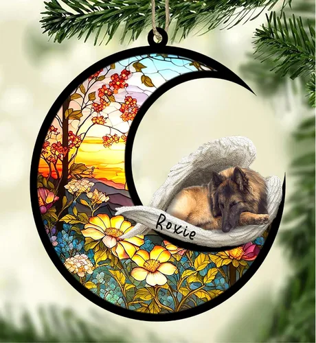 Vista 54 de Atrapasoles conmemorativo personalizado para perros, adorno navideño de Airedale Terrier, recuerdo por pérdida de mascota, regalos conmemorativos