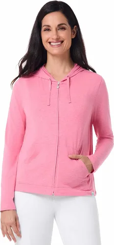 Vista 40 de Sudadera con capucha para la costa, de Coolibar, para mujer, UPF 50+, protege del sol