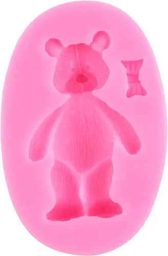 Vista 14 de ZiXiang - Molde de fondant de perlas de silicona para oso, juego de 5 Ball Pearl Semi Sphere Chocolate Molds Teddy Bear Cake Decorating Cupcake