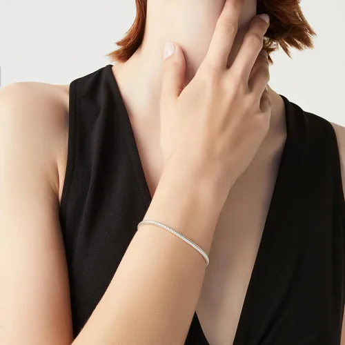 Vista 3 de Miabella Solid 925 Sterling Silver Italian 3mm Snake Chain Bracelet for Women Men Teen Girls, Charm Bracelet, Made in Italy