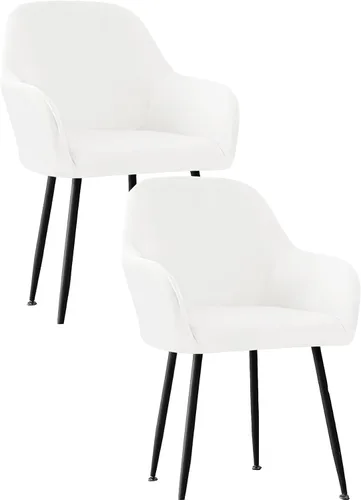 Vista 53 de Fundas protectoras de terciopelo elástico para sillas de comedor con brazos y respaldo curvado pequeño, juego de 6/4/2 para cocina, oficina, hogar