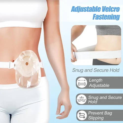 Vista 2 de Cinturón ajustable para mujer y hombre, impermeable, cinturón de colostomía Stealth Hernia Belt for Colostomy/Ileostomy Medical Stoma Support Belt
