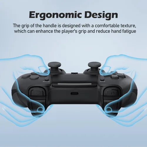 Vista 3 de CHEREEKI Controlador inalámbrico para PS4 con 2 botones macro, audio de 3.5mm y función Turbo, control de movimiento de 6 ejes, vibración dual