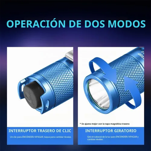 Vista 2 de LUMINTOP Juego de linterna súper brillante de tamaño de bolsillo, herramienta linterna AA 3.0 EDC de 900 lúmenes, linterna AA EDC con cola magnética