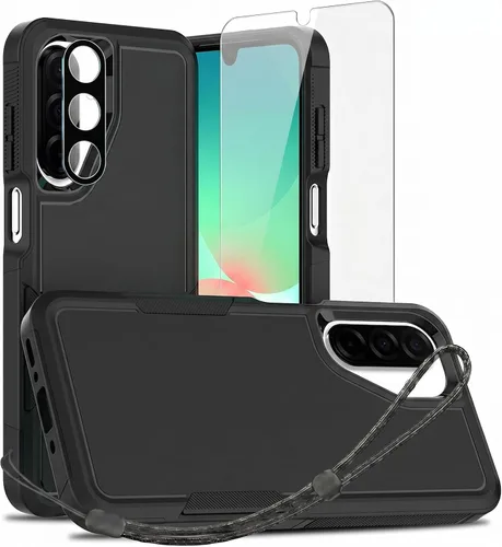 Vista 12 de Jeylly Funda compatible con Samsung Galaxy A12, Samsung Galaxy A12 con protector de pantalla de vidrio templado, protección contra caídas de grado