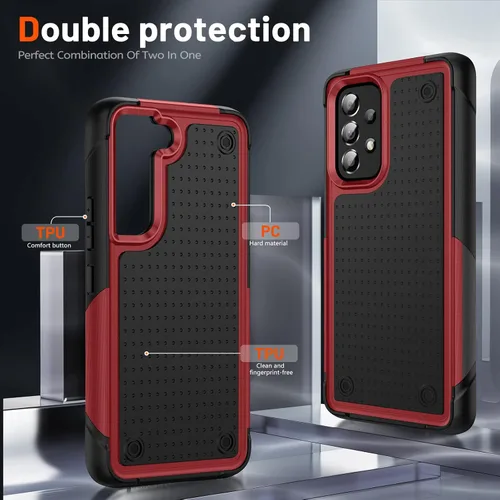 Vista 320 de Jeylly Compatible con Samsung Galaxy A22 5G Funda, Funda Samsung A22 5G con 2pcs protectores de pantalla de vidrio templado