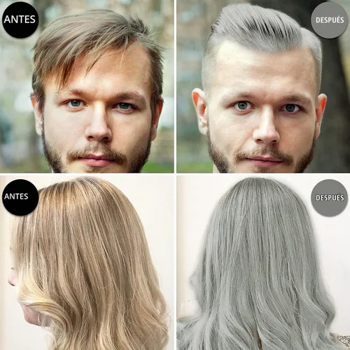 Vista 4 de Cera temporal gris para cabello, 4.23 oz, cera para peinado instantáneo, para fiesta, cosplay, discoteca, bailes de máscaras, Halloween