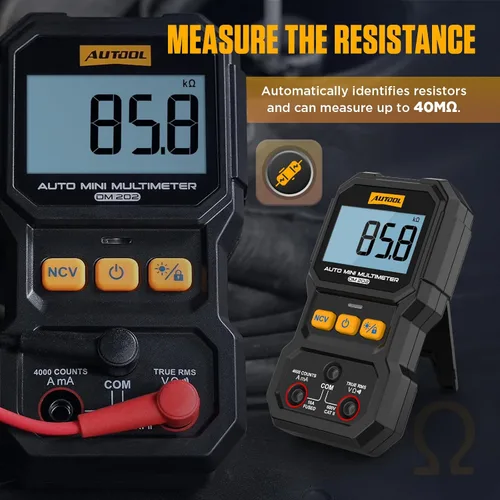 Vista 3 de AUTOOL Multímetro digital, Multi Meter True RMS Auto-Ranging NCV