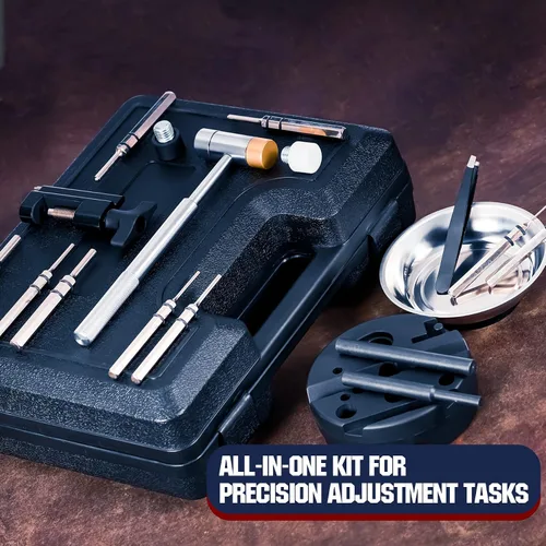 Vista 7 de KNINE OUTDOORS Herramienta de 18 piezas de punzón de pasador que incluye perforador de acero y martillo con bloque de banco ideal para mantenimiento