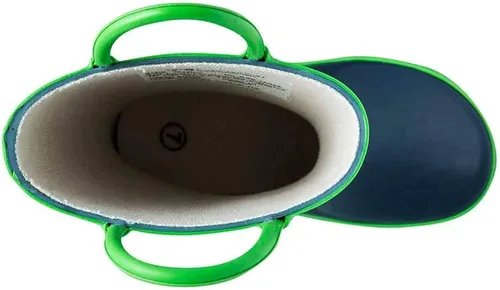 Vista 5 de OAKI Botas de lluvia de goma impermeables para niños con asas fáciles de poner