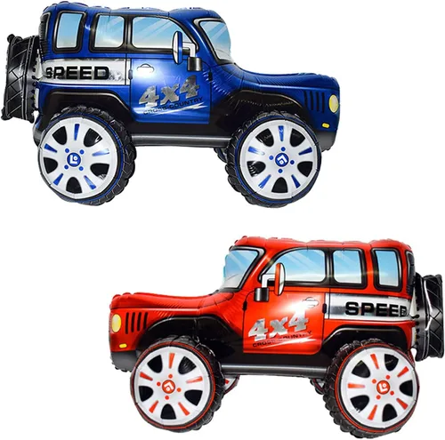 Vista 6 de Firot 2 Vehículos de 25.5 pulgadas, globo grande de aluminio 4D para automóvil, de carreras todoterreno, globo de juguete para niños, regalos