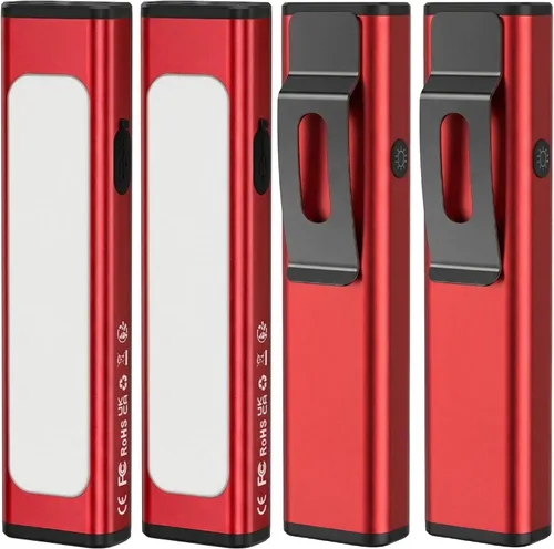 Vista 12 de Linterna plana EDC recargable, 1200 lúmenes USB-C (naranja, 1 unidad) Linterna de bolsillo con clip, 9 modos de luz magnética impermeable pequeña