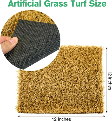 Vista 3 de Hamiledyi 6 almohadillas para anidar pollo, alfombra de césped artificial, alfombra de césped sintético de 12 x 12 pulgadas, lavable, ropa de cama