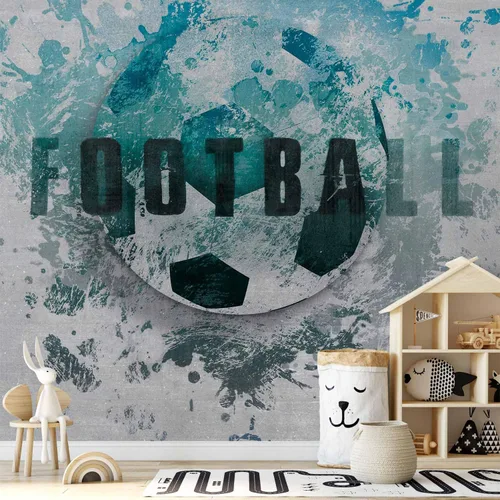 Vista 6 de artgeist Mural de pared Fútbol de 77 x 55 pulgadas, papel tapiz autoadhesivo extraíble, gran calcomanía, decoración de pared, diseño de imagen