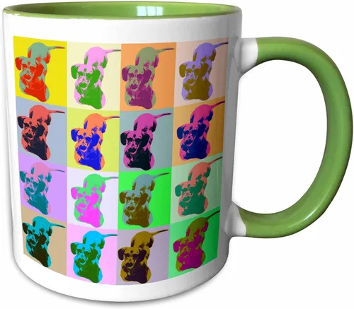 Vista 10 de 3dRose Carton Dachshund Pop Art - Taza de 15 onzas Blanco