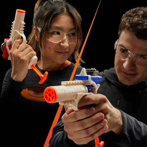 Vista 6 de Nerf Pro Gelfire Versus Pack Incluye 2 pistolas, 4,000 rondas Gelfire, capacidad de 60 rondas, activación T-Pull, 2 gafas de protección, regalos