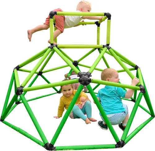 Vista 10 de Eezy Peezy Mega Pirámide Barras de Mono Torre de Escalada Activa Diversión al Aire Libre para Niños de 3 a 8 Años, Azul/Verde