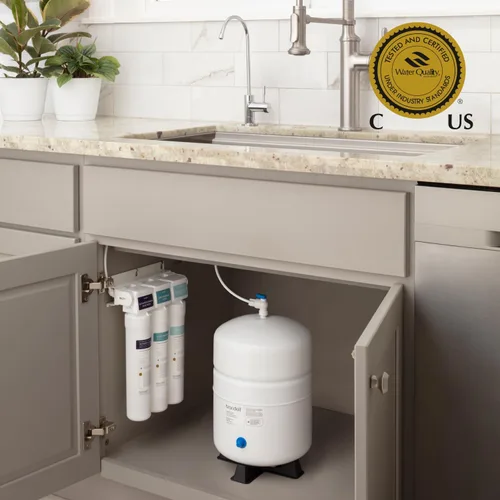 Vista 6 de Brondell Juego de filtros de repuesto de ósmosis inversa para sistema de filtración de agua Capella RO, carbón activado Plus y filtros de bloque