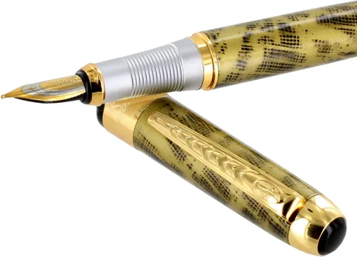 Vista 4 de JinHao 250 Golden Yellow Blend Gold Trim - Pluma estilográfica - Mediano