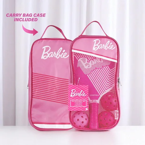 Vista 5 de Barbie - Juego de pickleball para 2 jugadores, paletas de madera y bolas de precisión Construcción duradera, uso en interiores y exteriores, apto