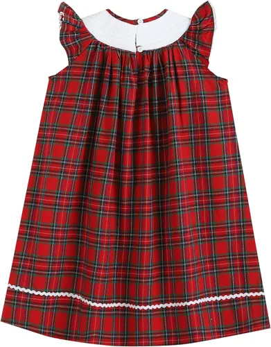 Vista 2 de Lil cactus Vestido de obispo fruncido navideño para bebés y niñas