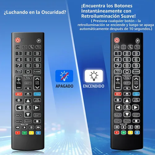Vista 2 de Control remoto retroiluminado universal para LG Smart TV Control Remoto Reemplazo for All LG TV Remote Touch-Activated Soft Backlight, Gentle