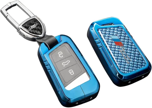 Vista 23 de Funda para llavero BMW con llavero, fibra de carbono real, protección de aleación de zinc, compatible con BMW 1 3 4 5 6 7 Series X1 X3 X4 M5 M6 GT3