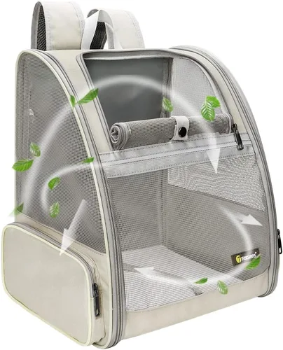 Vista 10 de Texsens - Mochila para transporte de mascotas, con un innovador sistema de burbuja, ideal como transportín para gatos y perros (negro)
