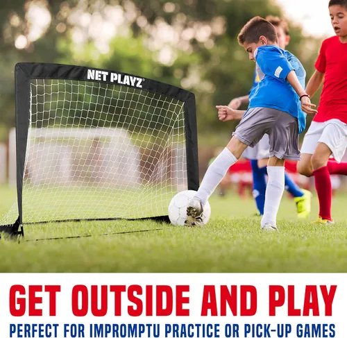 Vista 2 de Red de fútbol para porterías de fútbol, porterías de fútbol emergentes para niños para práctica y entrenamiento en el patio trasero, juego portátil