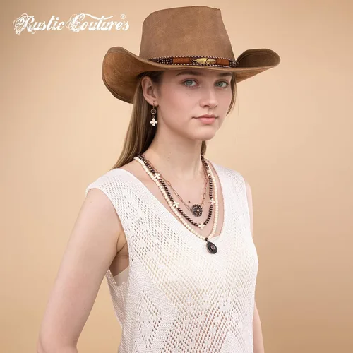 Vista 2 de Rustic Couture's Western Collar para mujer, vaquera, vintage, turquesa, joyería de campo
