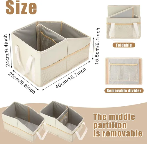 Vista 2 de Honeydak Organizador de asiento de pasajero, almacenamiento plegable para consola, asiento delantero/trasero con múltiples bolsillos, organizador
