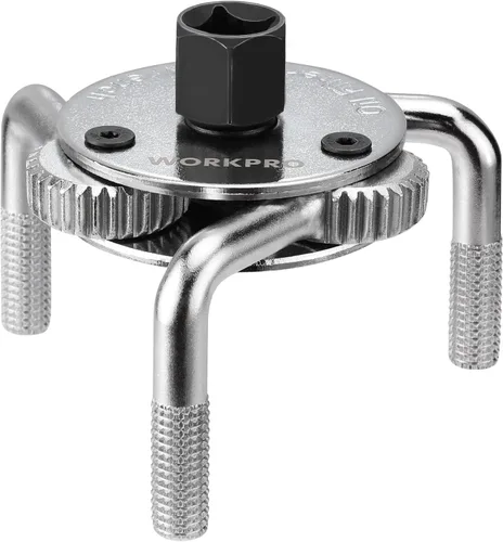 Vista 9 de WORKPRO Llave de filtro de aceite magnética ajustable, herramienta de extracción universal de 3 mandíbulas 3"–5" (76–130mm), diseño de bloqueo