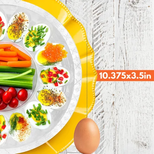 Vista 3 de KRE Sure - Portador de huevos con tapa de 10.375 x 3.5 pulgadas, pantalla segura para congelador, cocina, exterior, interior, cocina, día de San