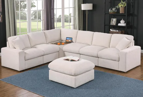 Vista 27 de Ball & Cast - Sofá modular en forma de L de 147 pulgadas para sala de estar con diván reversible y cojines de respaldo extraíbles, juego de sofá