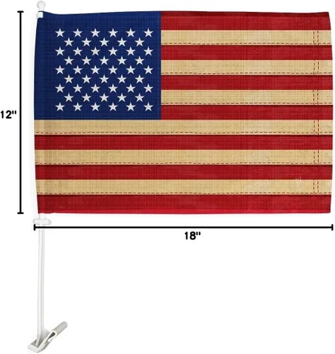 Vista 8 de Bandera de Israel para Carros - Bandera israelí para automóvil, paquete vintage americano, pequeño regalo, 12 x 18 pulgadas, clip de soporte