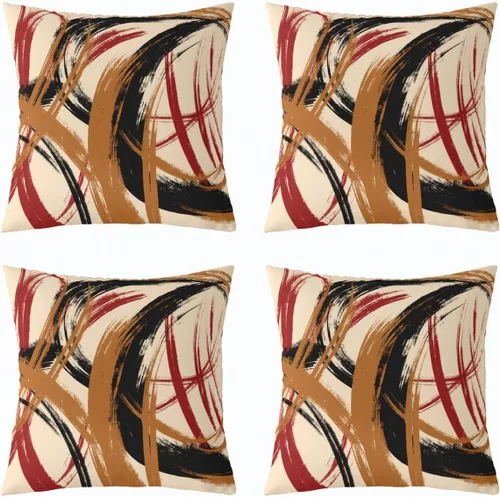 Vista 145 de Juego de 2 fundas de almohada abstractas de 16 x 16 pulgadas para niños, niñas, adolescentes, decoración de dormitorio, moderna a rayas, decoración
