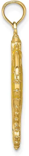 Vista 2 de Colgante de oro amarillo macizo de 14 k con forma de caballito de mar esmaltado en 3D 0827in x 0394in