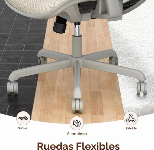 Vista 10 de ELABEST Silla de oficina de malla, silla ergonómica de escritorio para computadora, silla de tareas resistente, soporte lumbar ajustable